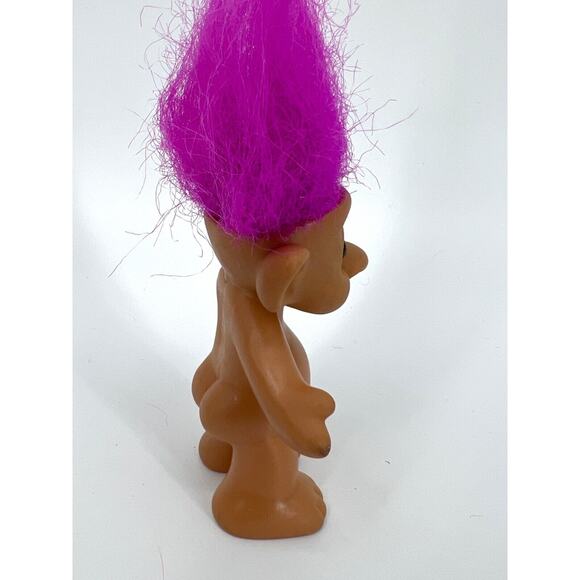 Vintage Lucky IMM Forest Troll Doll Purple Hair Brown Eyes - Picture 4 of 8